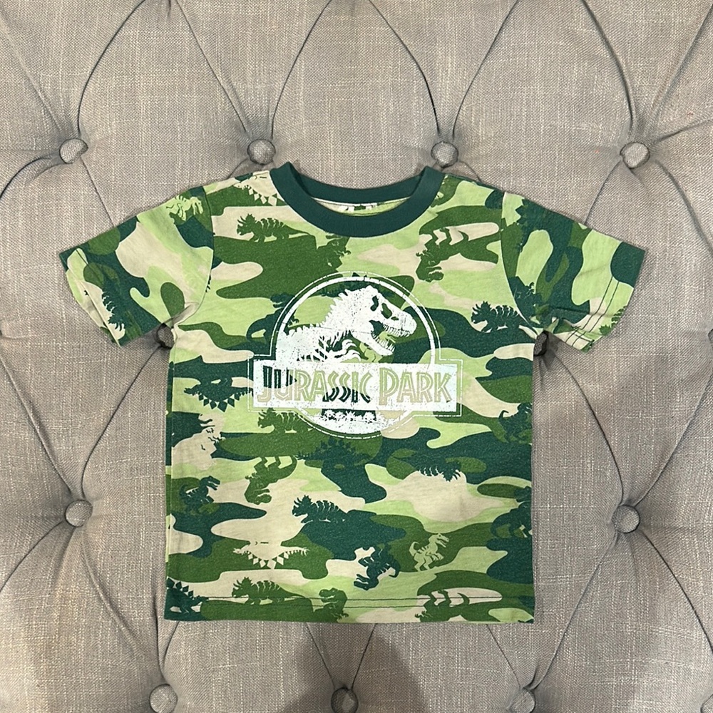 Jumping Beans Green and Cream Short Sleeve Tee
